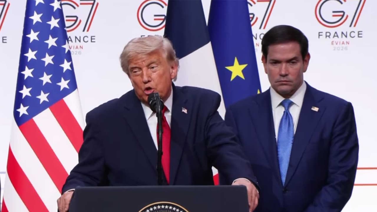 US President Donald Trump address a press conference at G7 Summit in France (Photo/X/@WhiteHouse) US President Donald Trump address a press conference at G7 Summit in France (Photo/X/@WhiteHouse)