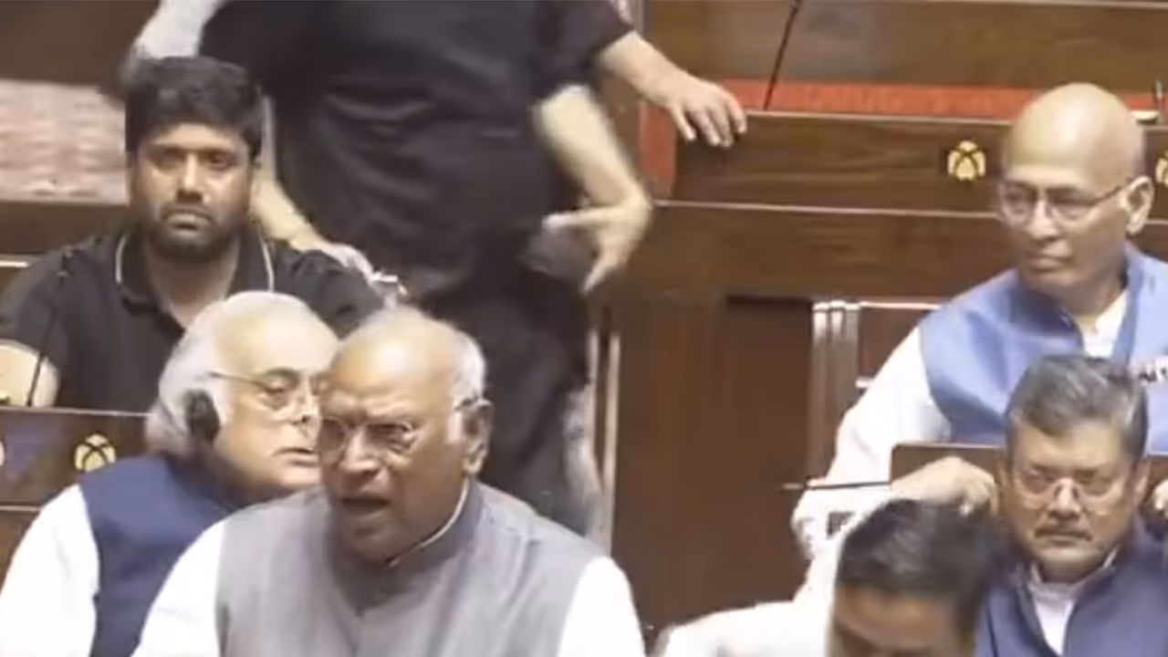 Congress President and Leader of Opposition in RS Mallikarjun Kharge (Photo/Sansad Tv) Congress President and Leader of Opposition in RS Mallikarjun Kharge (Photo/Sansad Tv)