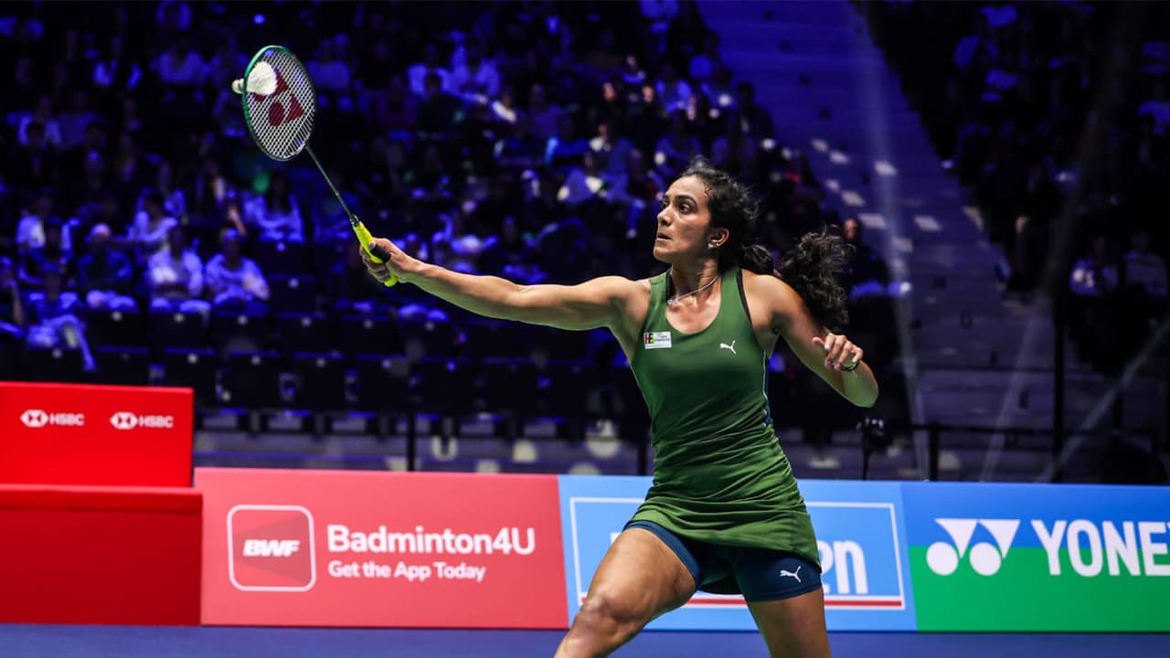 PV Sindhu in action (Photo: ANI) PV Sindhu in action (Photo: ANI)