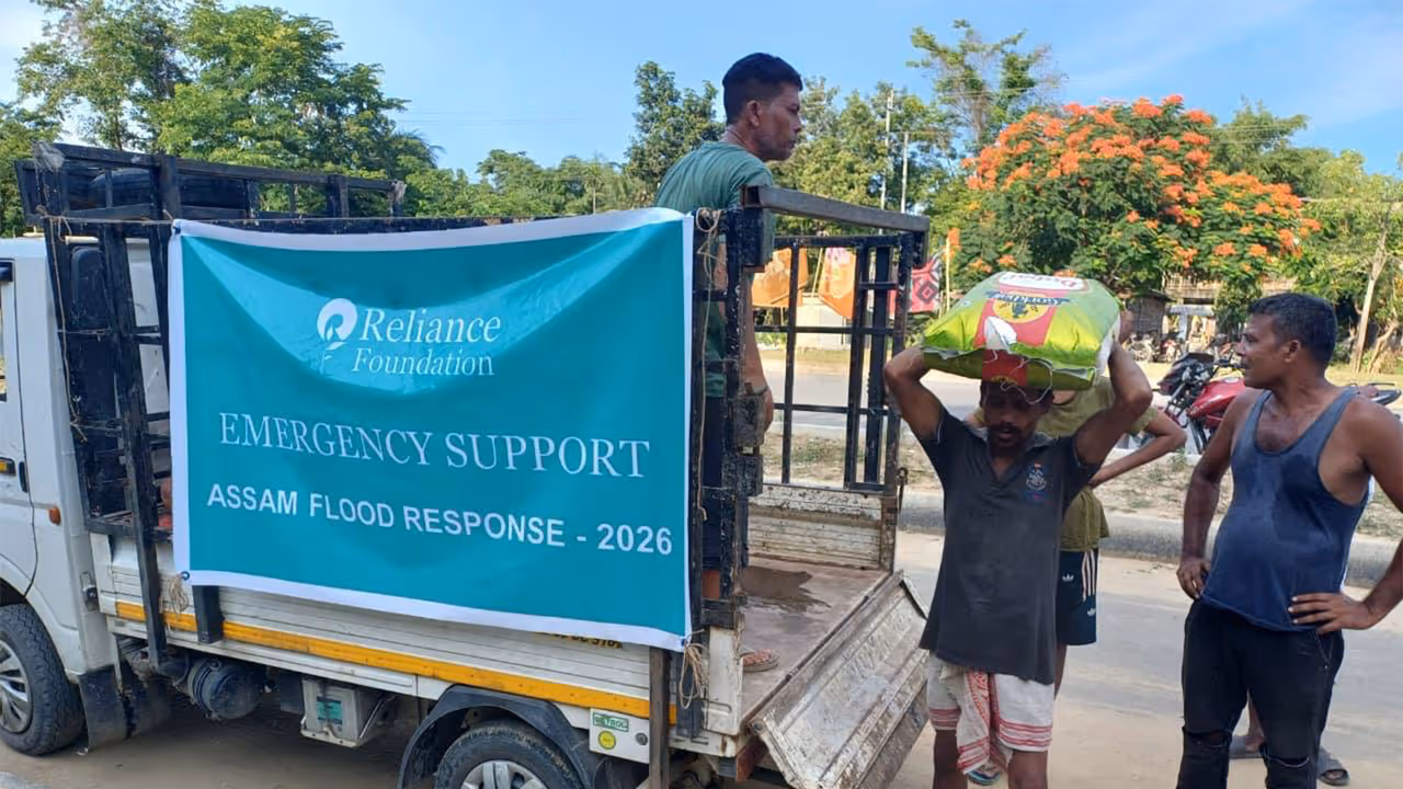 Reliance Foundation relief efforts to flood hit upper Assam (File Photo/RelianceFoundation) Reliance Foundation relief efforts to flood hit upper Assam (File Photo/RelianceFoundation)