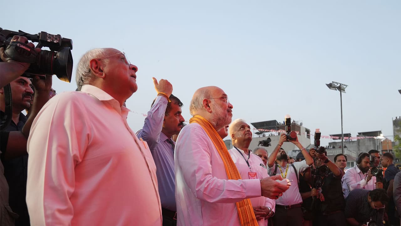 Union Home Minister Amit Shah inaugurates 84 development at Gandhinagar (Photo/GujaratCMO) Union Home Minister Amit Shah inaugurates 84 development at Gandhinagar (Photo/GujaratCMO)