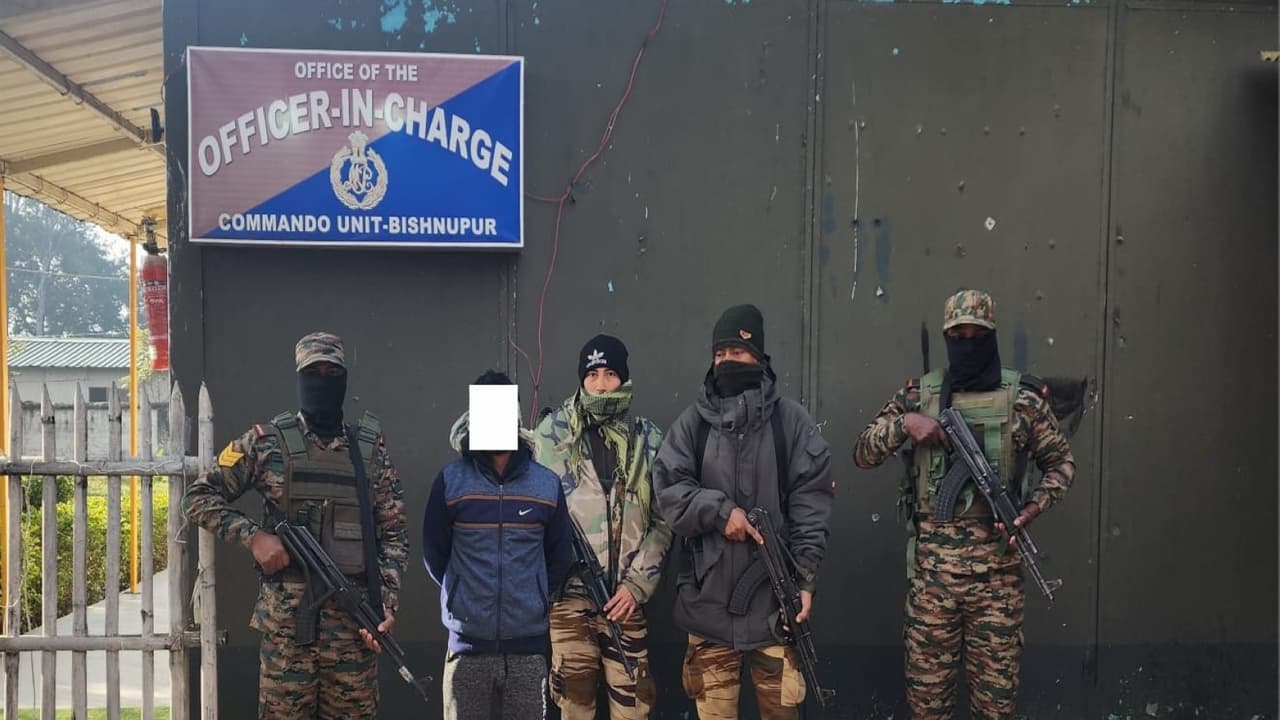 Manipur Police arrest active cadre of PREPAK (PRO) (Photo/ManipurPolice) Manipur Police arrest active cadre of PREPAK (PRO) (Photo/ManipurPolice)