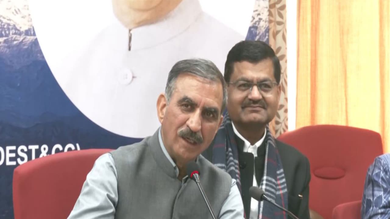 Himachal Pradesh Chief Minister Sukhvinder Singh Sukhu (Photo/ANI) Himachal Pradesh Chief Minister Sukhvinder Singh Sukhu (Photo/ANI)