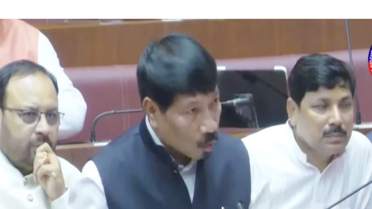Assam Minister Atul Bora in the assembly (Photo/ANI) Assam Minister Atul Bora in the assembly (Photo/ANI)