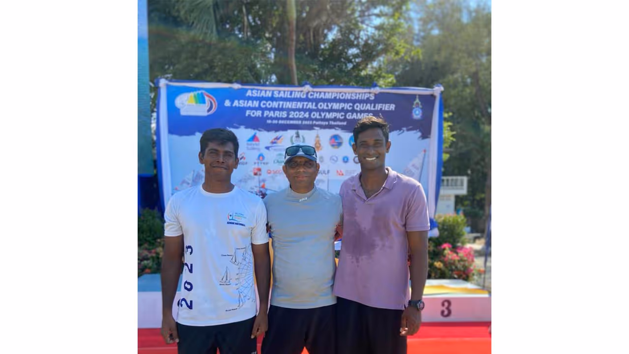 Indian sailing duo of Prince Noble (L) and Manu Francis (R). (Photo: X/ @Media_SAI) Indian sailing duo of Prince Noble (L) and Manu Francis (R). (Photo: X/ @Media_SAI)