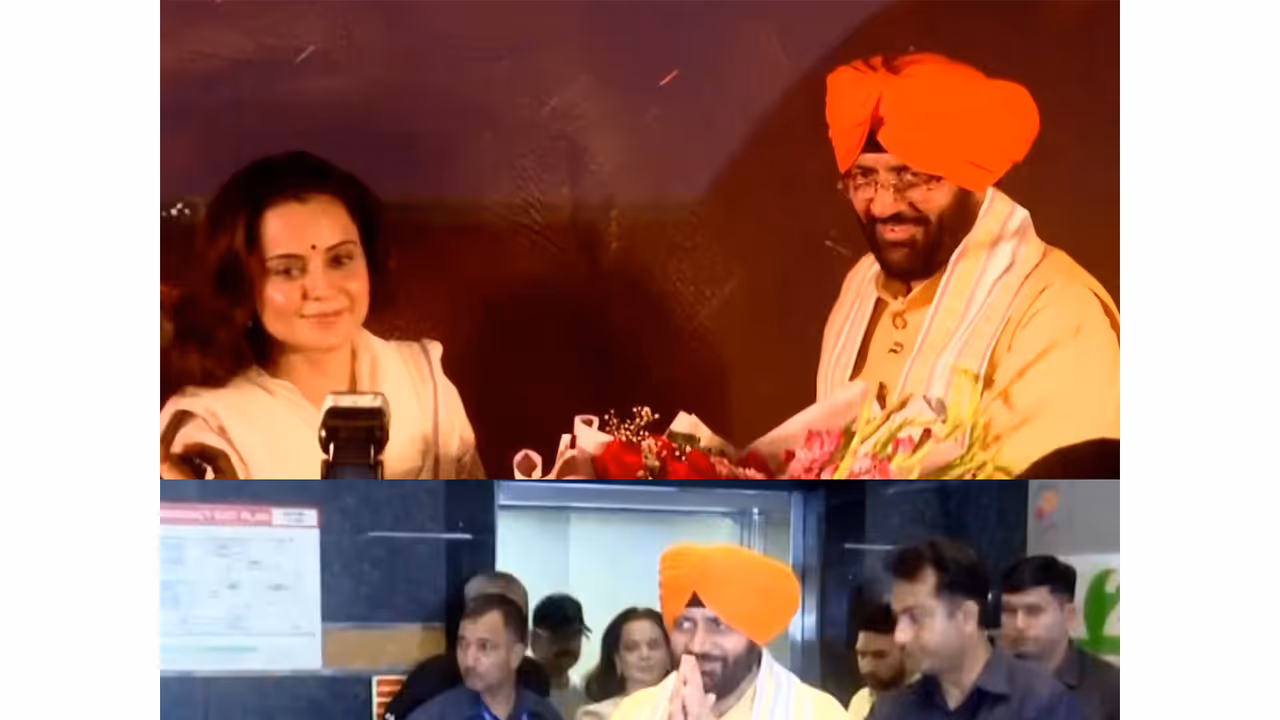 Kangana Ranaut, Haryana CM Nayab Saini at film screening (Photo/ANI) Kangana Ranaut, Haryana CM Nayab Saini at film screening (Photo/ANI)