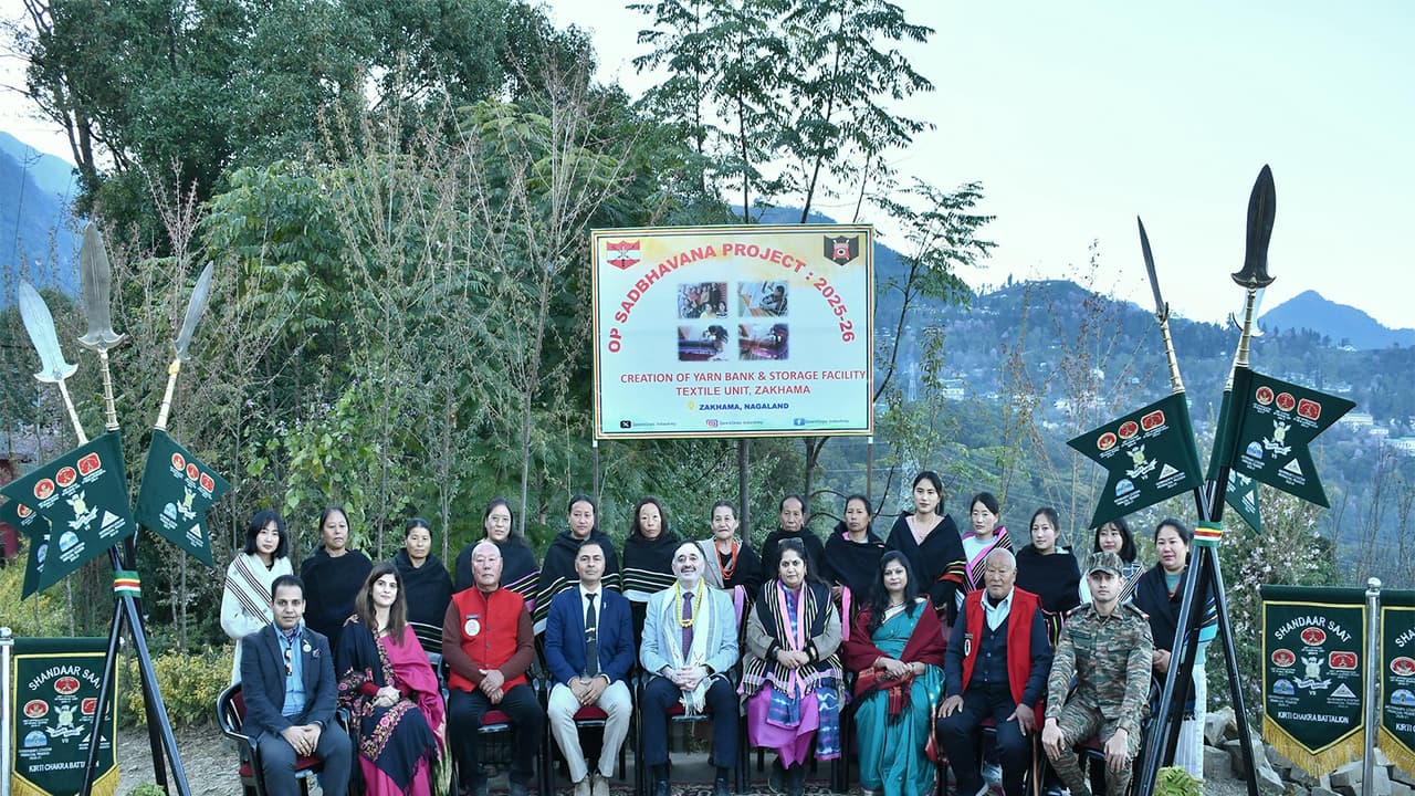 GOC Spear Corps visits army backed Zakhama textile unit, empowering local weavers in Nagaland (Photo/X@prodefkohima) GOC Spear Corps visits army backed Zakhama textile unit, empowering local weavers in Nagaland (Photo/X@prodefkohima)