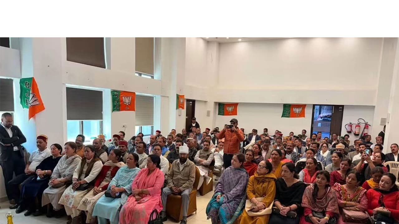 Visual from BJP's meeting in Kullu district (Photo/@BJP4Himachal) Visual from BJP's meeting in Kullu district (Photo/@BJP4Himachal)