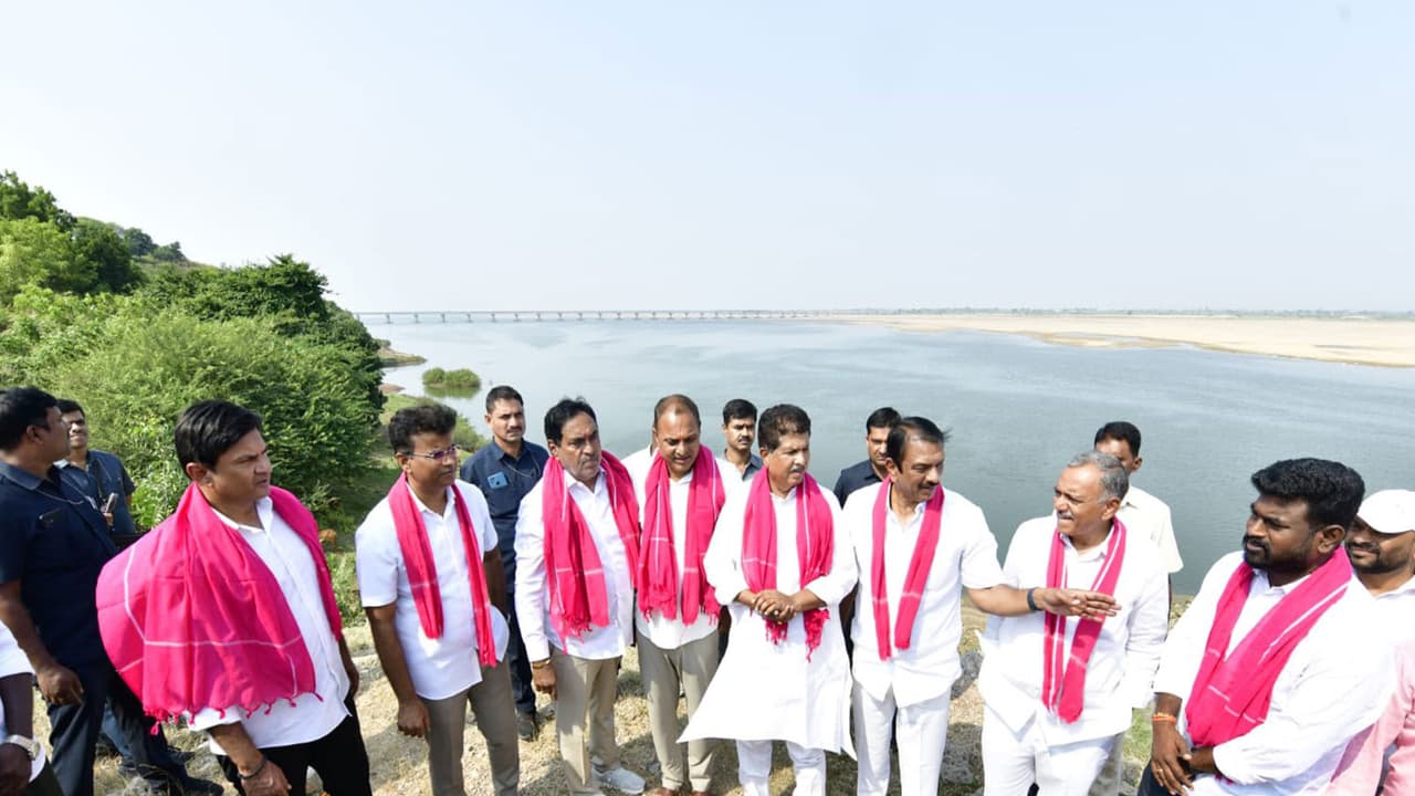 BRS delegation visits Kaleshwaram Project (Photo/ANI) BRS delegation visits Kaleshwaram Project (Photo/ANI)