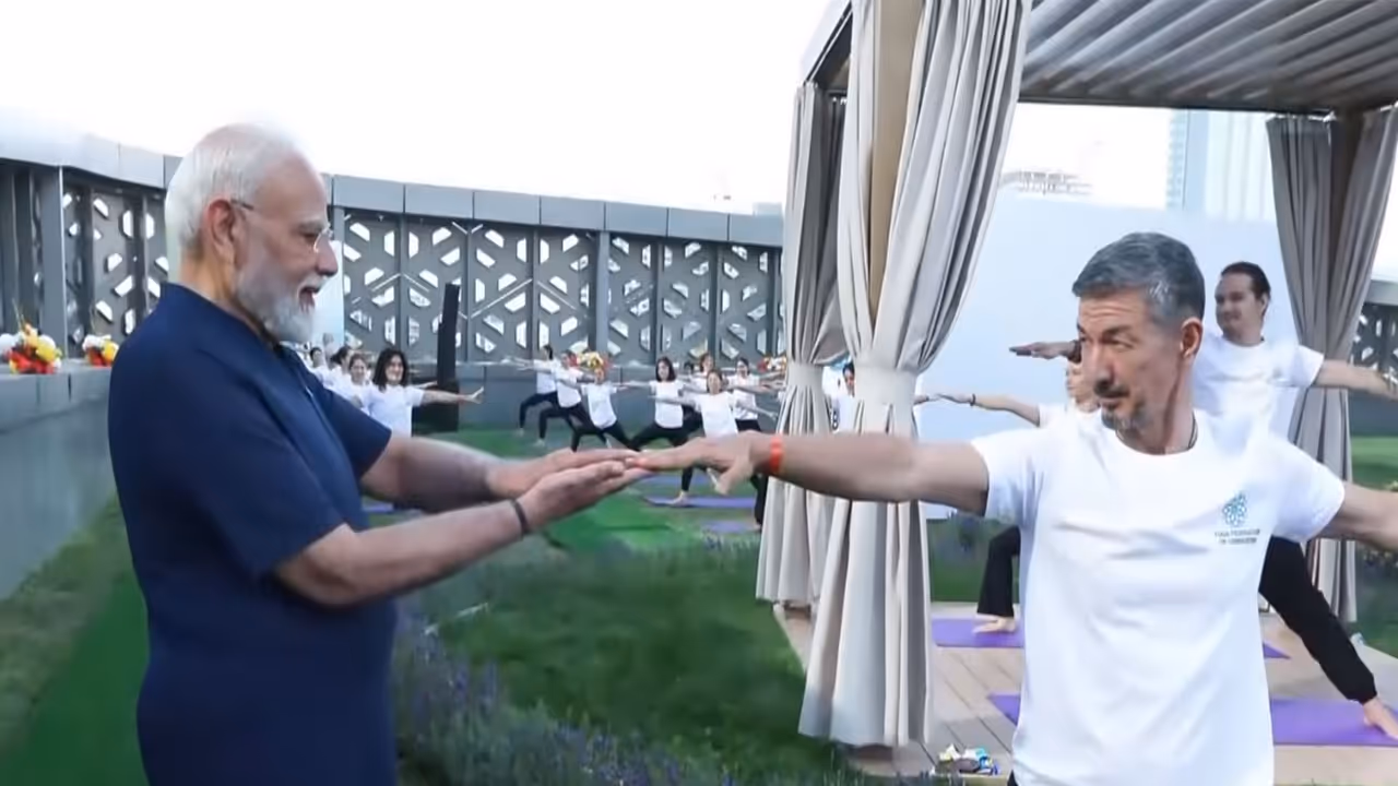 Prime Minister Narendra Modi attended a yoga programme organised by the 'Yoga Federation of Uzbekistan' in Tashkent (Photo/ANI) Prime Minister Narendra Modi attended a yoga programme organised by the 'Yoga Federation of Uzbekistan' in Tashkent (Photo/ANI)