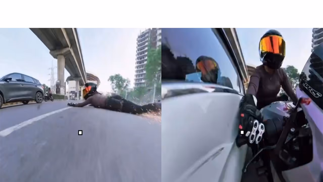 Screengrab of the viral video (Photo: Gurugram Police/Screengrab) Screengrab of the viral video (Photo: Gurugram Police/Screengrab)
