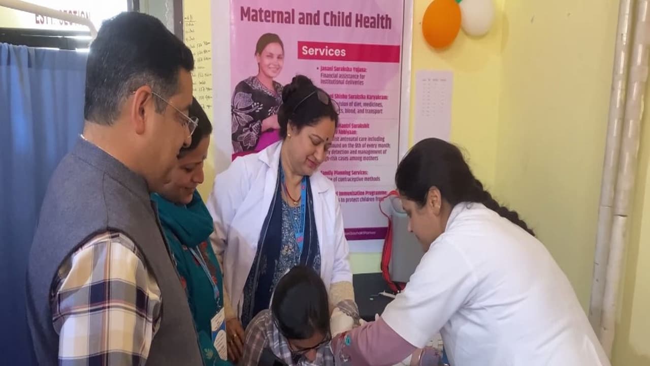 Visual from the HPV vaccination drive in Bhaderwah (Photo: ANI( Visual from the HPV vaccination drive in Bhaderwah (Photo: ANI(