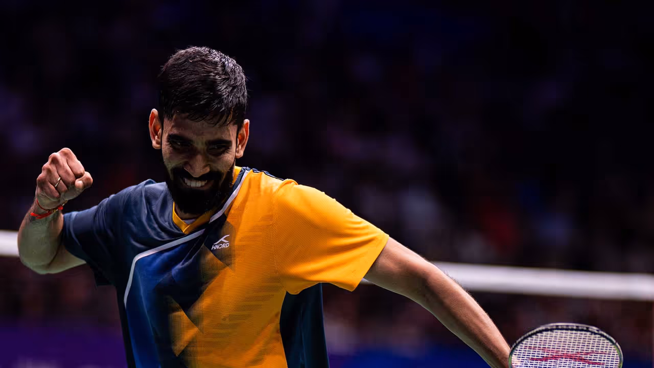 Kidambi Srikanth celebrates after beating Victor Lai (Image: Badminton photo) Kidambi Srikanth celebrates after beating Victor Lai (Image: Badminton photo)