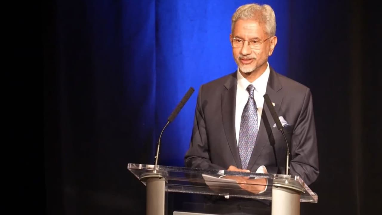 External Affairs Minister S Jaishankar speaks during an event organised by the Asia Society in New York. (Photo/ANI) External Affairs Minister S Jaishankar speaks during an event organised by the Asia Society in New York. (Photo/ANI)