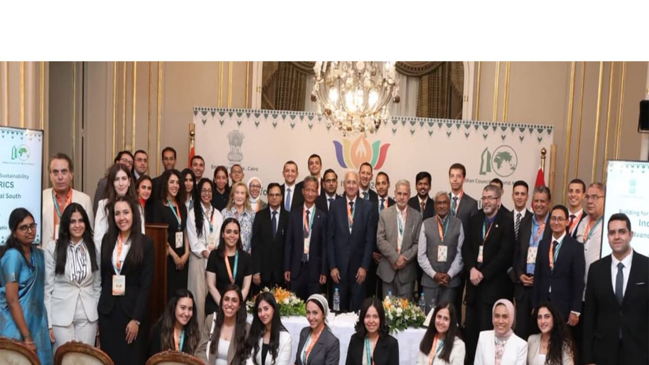 India Egypt BRICS Conference in Cairo highlights shared commitment to strengthening the voice and agency of the Global South. (Photo: X/@indembcairo) India Egypt BRICS Conference in Cairo highlights shared commitment to strengthening the voice and agency of the Global South. (Photo: X/@indembcairo)