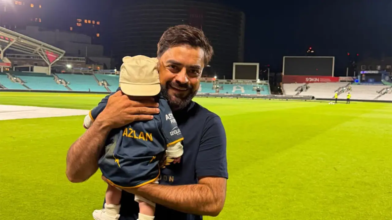 Rashid Khan with his son Azlan. (Photo: @rashid.khan19 Instagram) Rashid Khan with his son Azlan. (Photo: @rashid.khan19 Instagram)