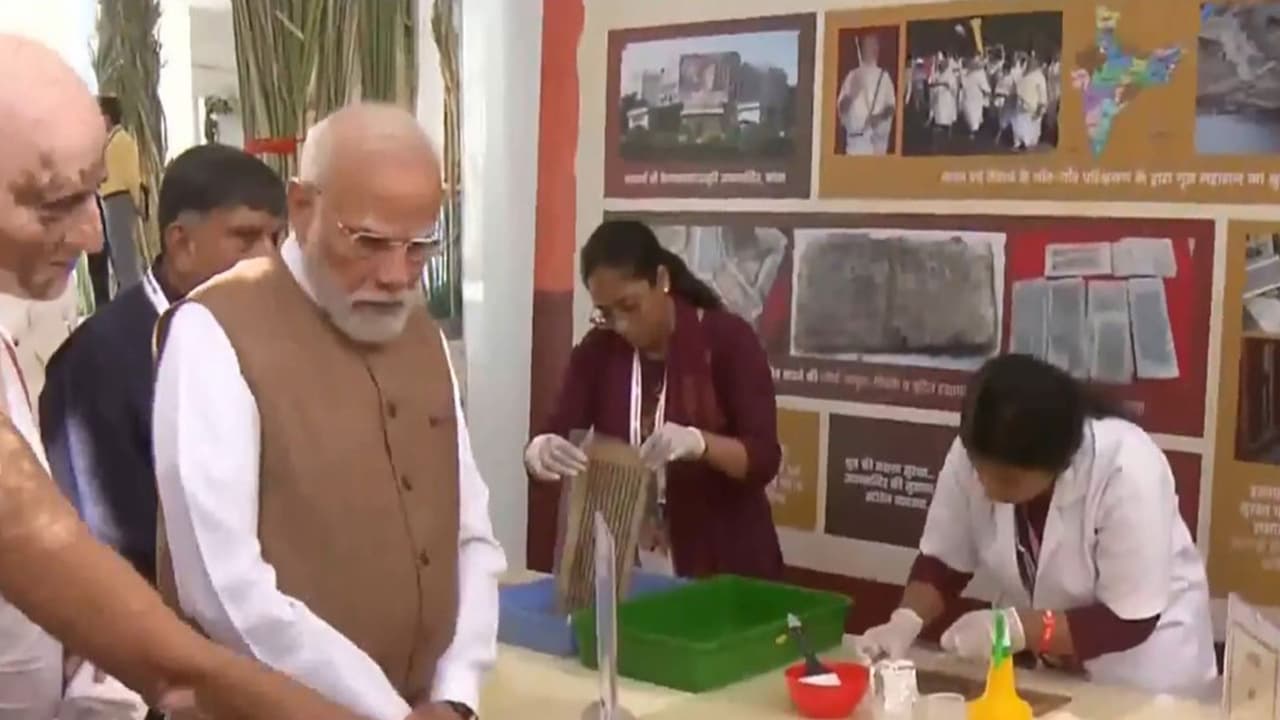 Prime Minister Narendra Modi at Samrat Samprati Museum at Koba Tirth (Photo/ANI) Prime Minister Narendra Modi at Samrat Samprati Museum at Koba Tirth (Photo/ANI)