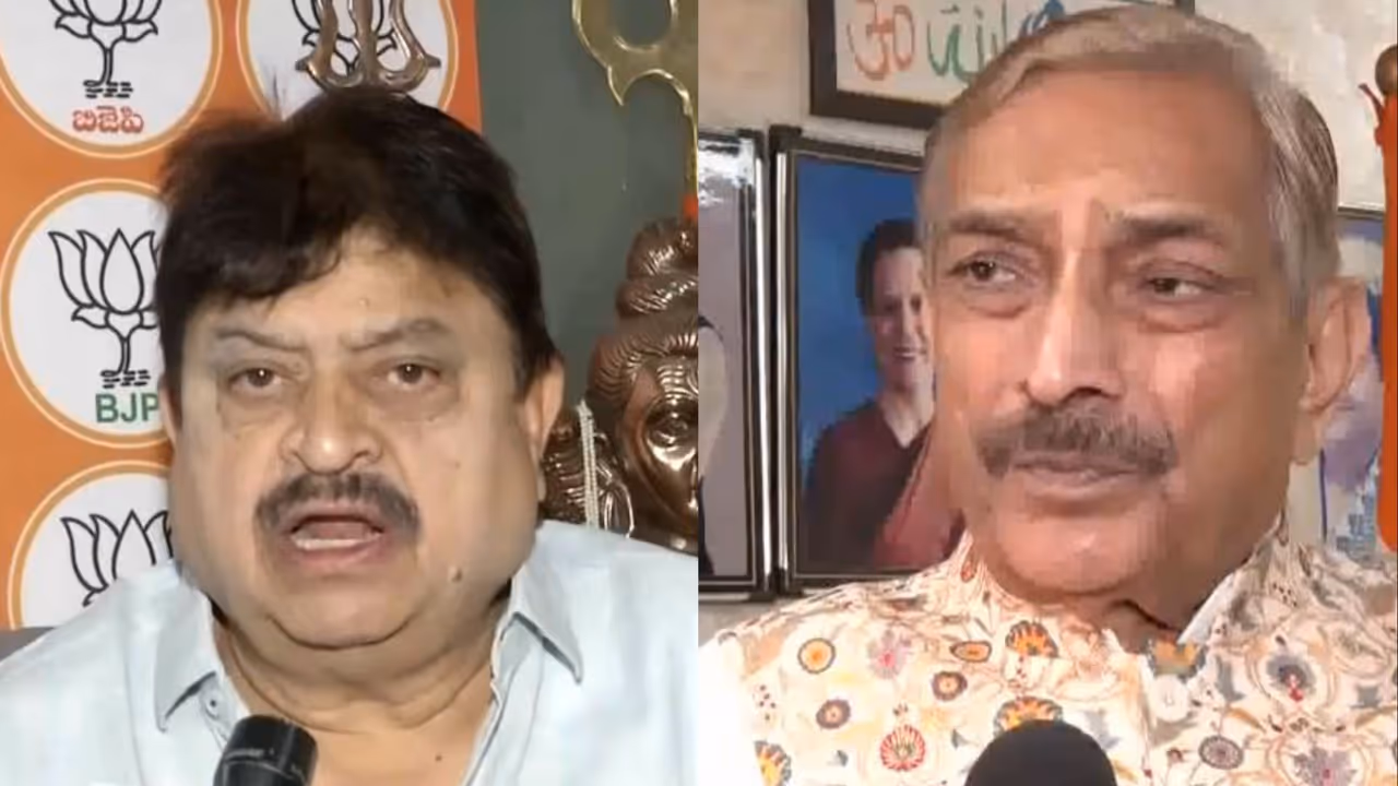 Telangana BJP president N Ramchander Rao and Congress MP Pramod Tiwari (Photo/ANI) Telangana BJP president N Ramchander Rao and Congress MP Pramod Tiwari (Photo/ANI)