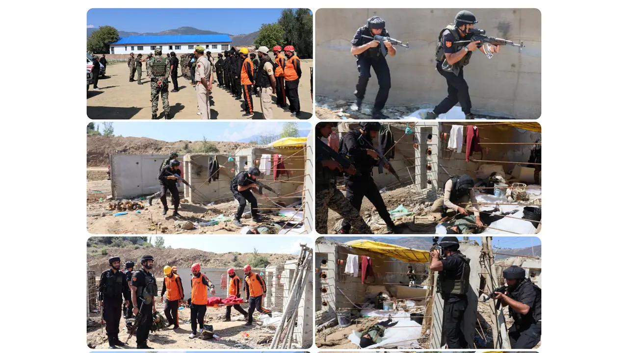 TII Naka Response Rehearsal conducted by Baramulla Police on Baramulla–Chandoosa Road (Photo/ @BaramullaPolice) TII Naka Response Rehearsal conducted by Baramulla Police on Baramulla–Chandoosa Road (Photo/ @BaramullaPolice)
