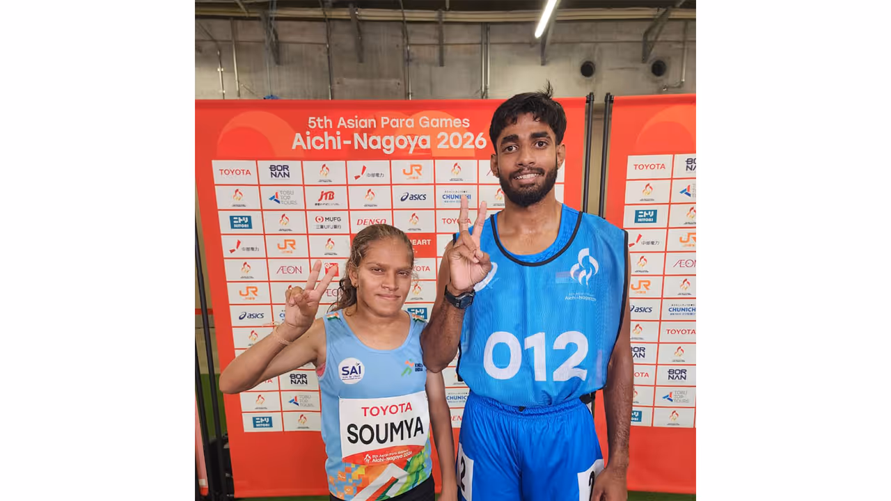 India's 1500m T12/T13 runner Soumya (L). (Photo: PCI) India's 1500m T12/T13 runner Soumya (L). (Photo: PCI)