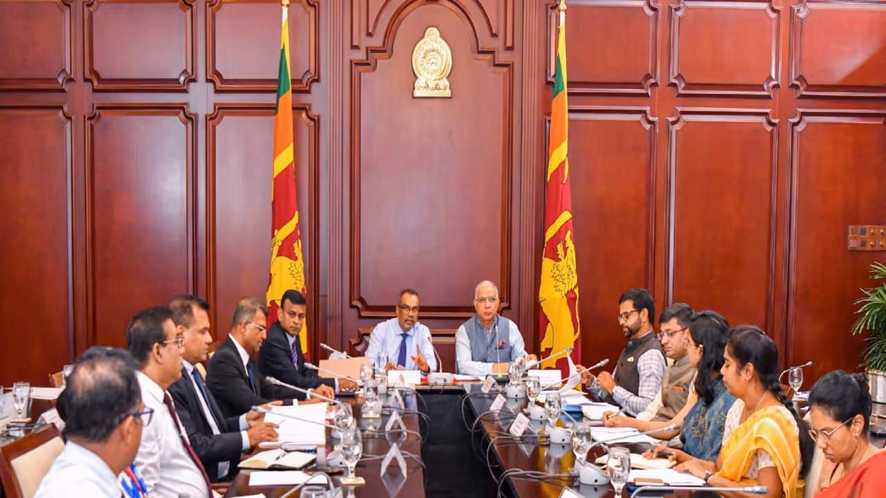 Indian High Commissioner to Sri Lanka Santosh Jha co chairs a review meeting on India assisted development projects across Sri Lanka with Sri Lanka’s Minister of Labour and Foreign Employment Anil Jayantha Fernando. (Photo: X/@IndiainSL) Indian High Commissioner to Sri Lanka Santosh Jha co chairs a review meeting on India assisted development projects across Sri Lanka with Sri Lanka’s Minister of Labour and Foreign Employment Anil Jayantha Fernando. (Photo: X/@IndiainSL)