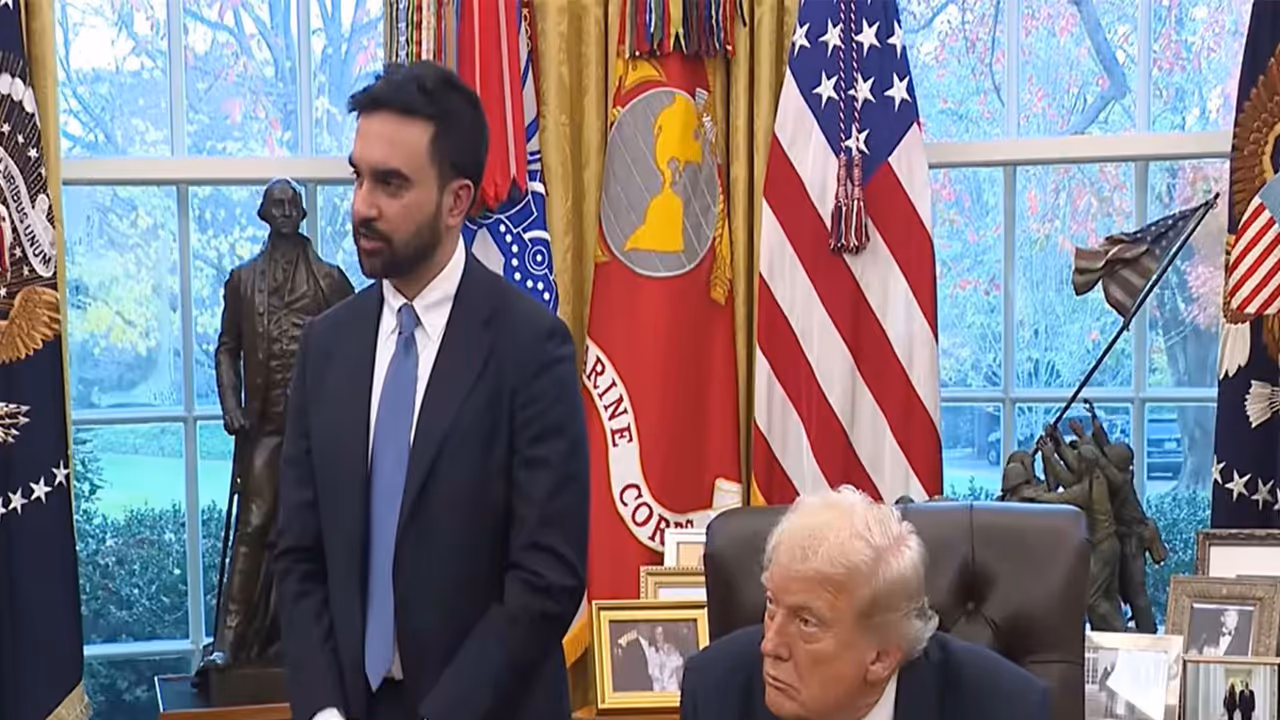 US President Donald Trump meets New York City Mayor elect Zohran Mamdani at the White House. (Image Source: The White House/YouTube) US President Donald Trump meets New York City Mayor elect Zohran Mamdani at the White House. (Image Source: The White House/YouTube)