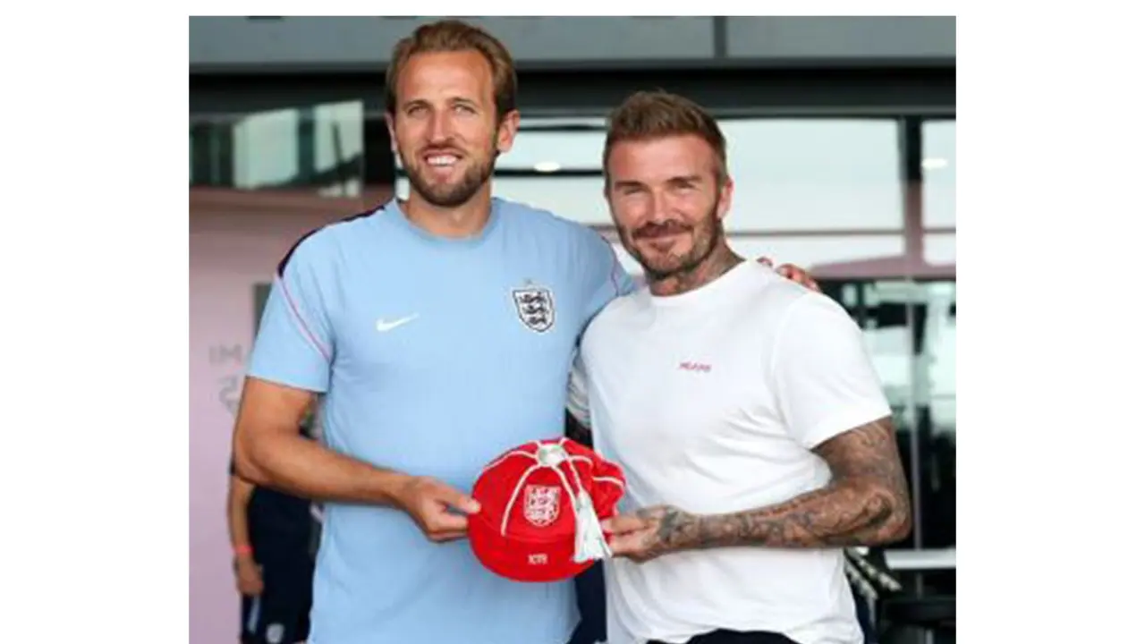Harry Kane (L) and David Beckham (R) (Photo: X/@England) Harry Kane (L) and David Beckham (R) (Photo: X/@England)