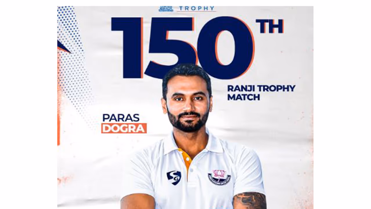 Paras Dogra. (Photo;X/@BCCIdomestic) Paras Dogra. (Photo;X/@BCCIdomestic)