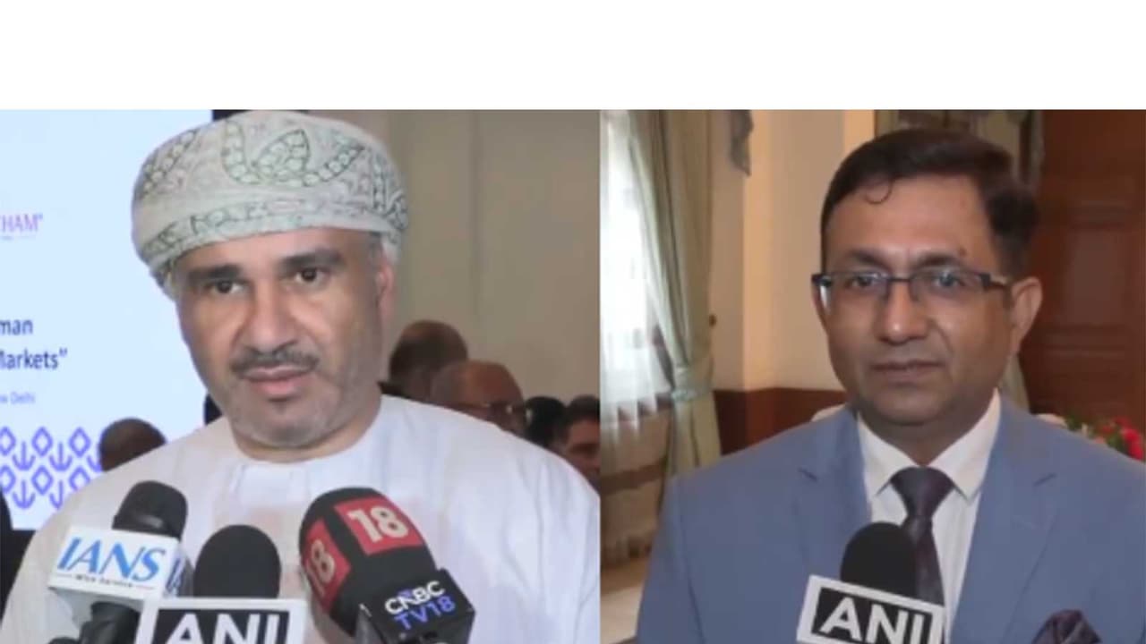 Issa Saleh Abdullah Alshibani, Ambassador of Oman to India and Hitender Mehta, Co Chairman, National Council on SEZs and Industrial Zones, ASSOCHAM (Photo/ANI) Issa Saleh Abdullah Alshibani, Ambassador of Oman to India and Hitender Mehta, Co Chairman, National Council on SEZs and Industrial Zones, ASSOCHAM (Photo/ANI)