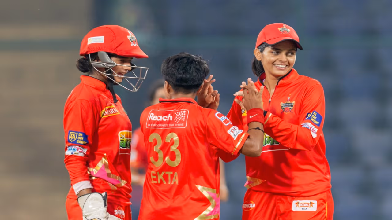 South Delhi Superstarz players celebrating after a wicket in the Women's DPL 2026. (Photo: DPL) South Delhi Superstarz players celebrating after a wicket in the Women's DPL 2026. (Photo: DPL)