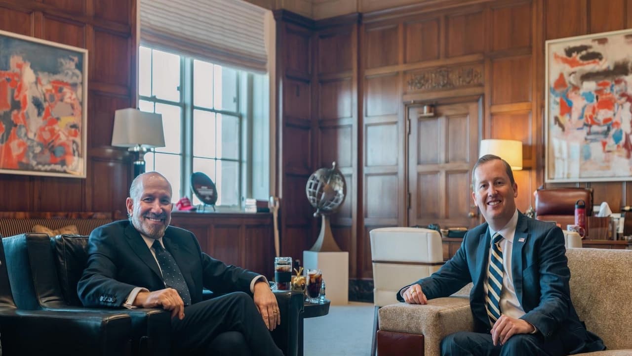 US Ambassador to India Sergio Gor met with US Secretary of Commerce Howard Lutnick (Photo/X@USAmbIndia) US Ambassador to India Sergio Gor met with US Secretary of Commerce Howard Lutnick (Photo/X@USAmbIndia)