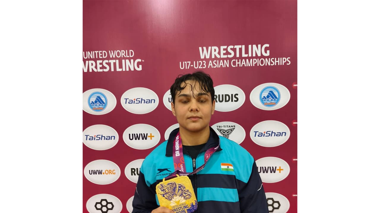 Mansi Lather posing with gold at U23 Asian Wrestling Championships in Vietnam (Image: WFI media) Mansi Lather posing with gold at U23 Asian Wrestling Championships in Vietnam (Image: WFI media)