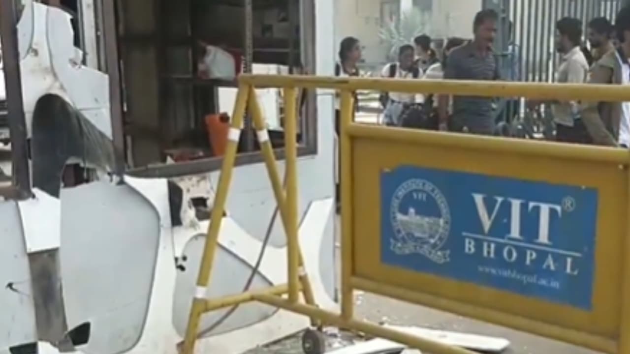 Vandalised college property (Photo / ANI)