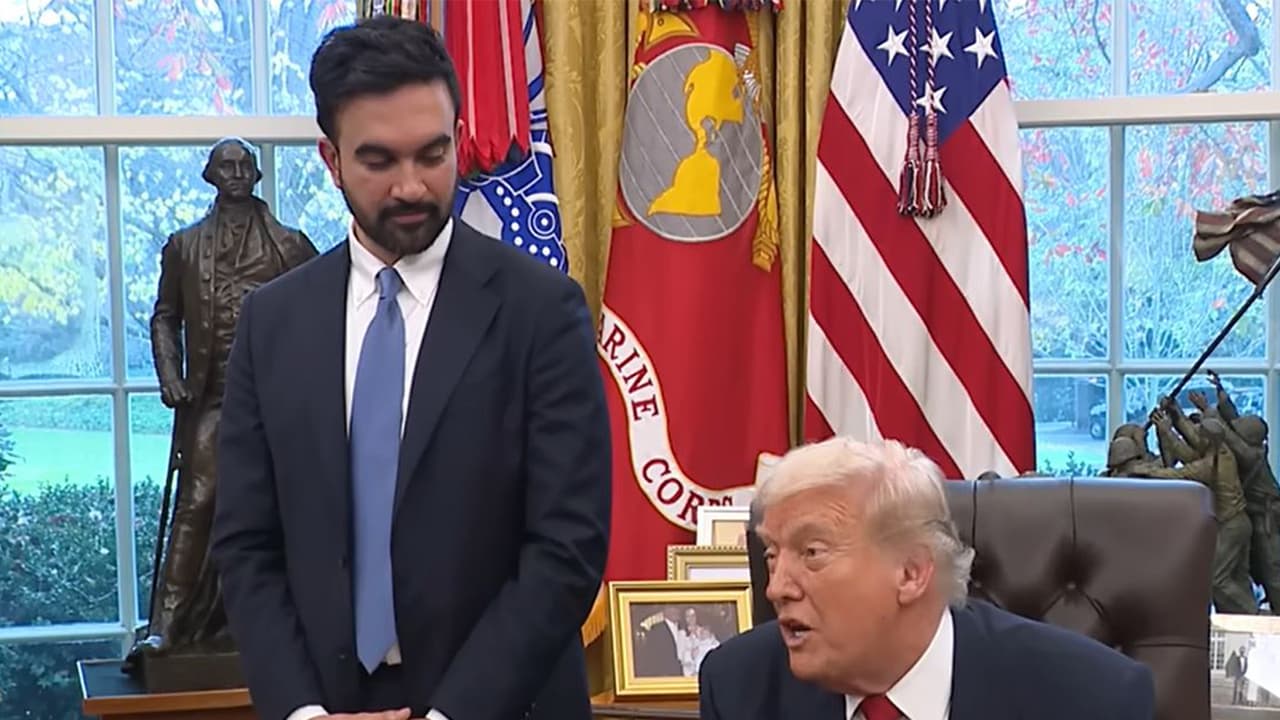 US President Donald Trump and New York City Mayor elect Zohran Mamdani during their meeting at the White House in Washington, DC. (Image Source: The White House/YouTube) US President Donald Trump and New York City Mayor elect Zohran Mamdani during their meeting at the White House in Washington, DC. (Image Source: The White House/YouTube)