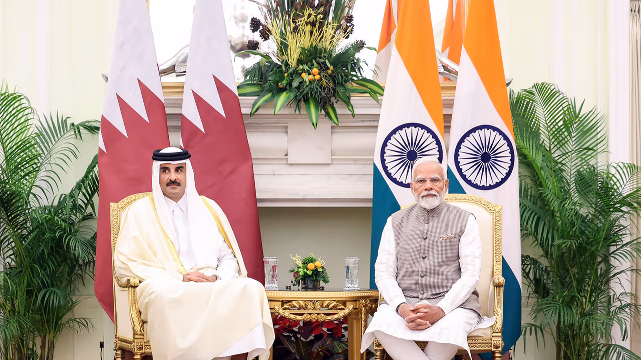 Prime Minister Narendra Modi and Amir of Qatar Sheikh Tamim Bin Hamad Al Thani (File Photo/ANI) Prime Minister Narendra Modi and Amir of Qatar Sheikh Tamim Bin Hamad Al Thani (File Photo/ANI)