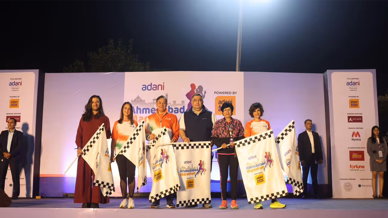 24,000 runnners took part in the Adani Ahmedabad Marathon. (Photo: Adani Sportsline)