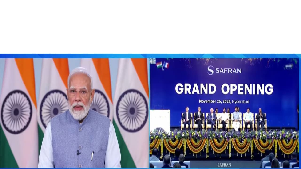 PM Modi inaugurates India's first global MRO facility (Photo/DD News) PM Modi inaugurates India's first global MRO facility (Photo/DD News)
