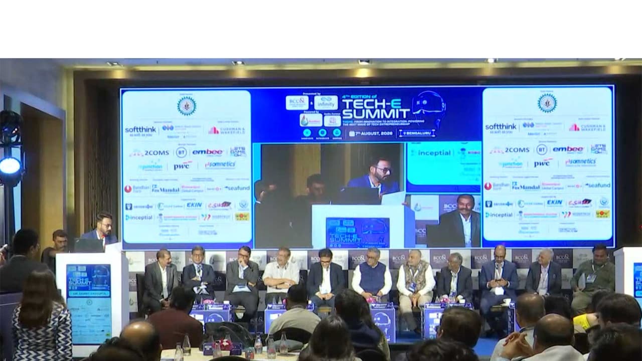 Fourth Tech E Summit in Bengaluru (Photo/ANI) Fourth Tech E Summit in Bengaluru (Photo/ANI)