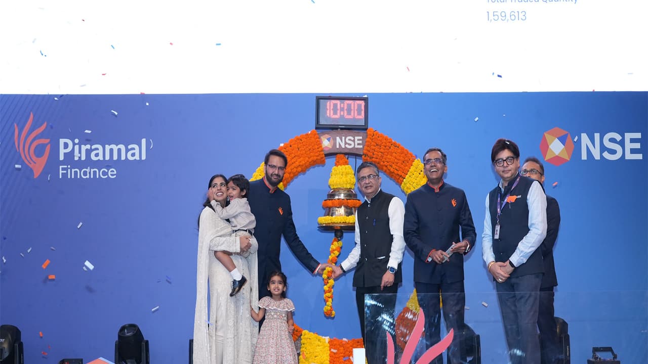 Piramal Finance Limited on getting listed on NSE (Photo/@NSEIndia)