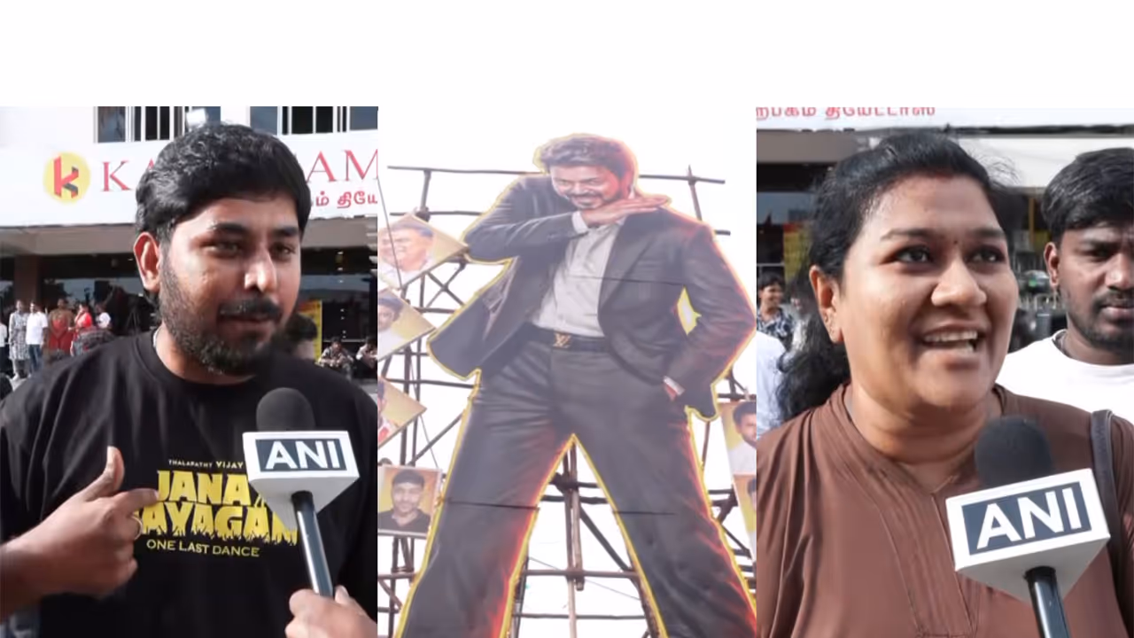 Fans cheer for 'Jana Nayagan' (Photo/ANI) Fans cheer for 'Jana Nayagan' (Photo/ANI)