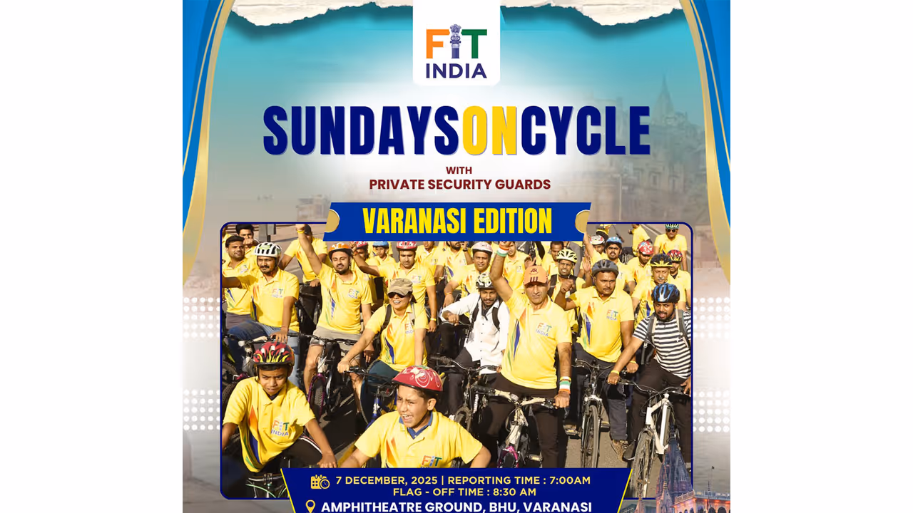 Fit India Sundays on Cycle in Varanasi. (Photo/Sai Media) Fit India Sundays on Cycle in Varanasi. (Photo/Sai Media)