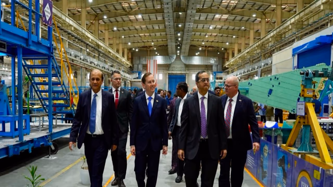 US Ambassador Sergio Gor visited the facility and witnessed aerospace manufacturing operations firsthand (Photo/X@USAmbIndia) US Ambassador Sergio Gor visited the facility and witnessed aerospace manufacturing operations firsthand (Photo/X@USAmbIndia)