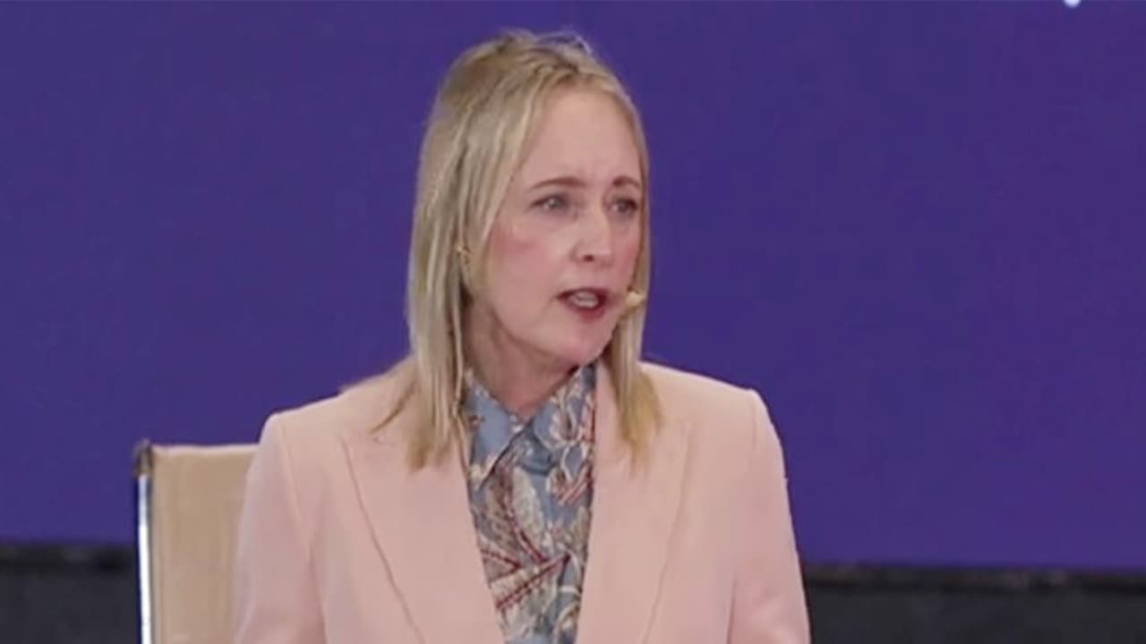 Julie Sweet, CEO, Accenture. (Photo: Youtube/IndiaAI) Julie Sweet, CEO, Accenture. (Photo: Youtube/IndiaAI)