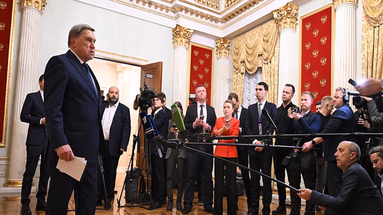 Senior Kremlin adviser Yuri Ushakov speaks to reporters in Moscow (Photo: X/@mfa_russia) Senior Kremlin adviser Yuri Ushakov speaks to reporters in Moscow (Photo: X/@mfa_russia)