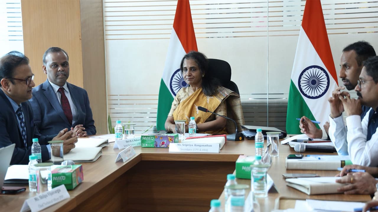 Ambassador Sripriya Ranganathan chairs a meeting (Photo/X@MEAIndia) Ambassador Sripriya Ranganathan chairs a meeting (Photo/X@MEAIndia)
