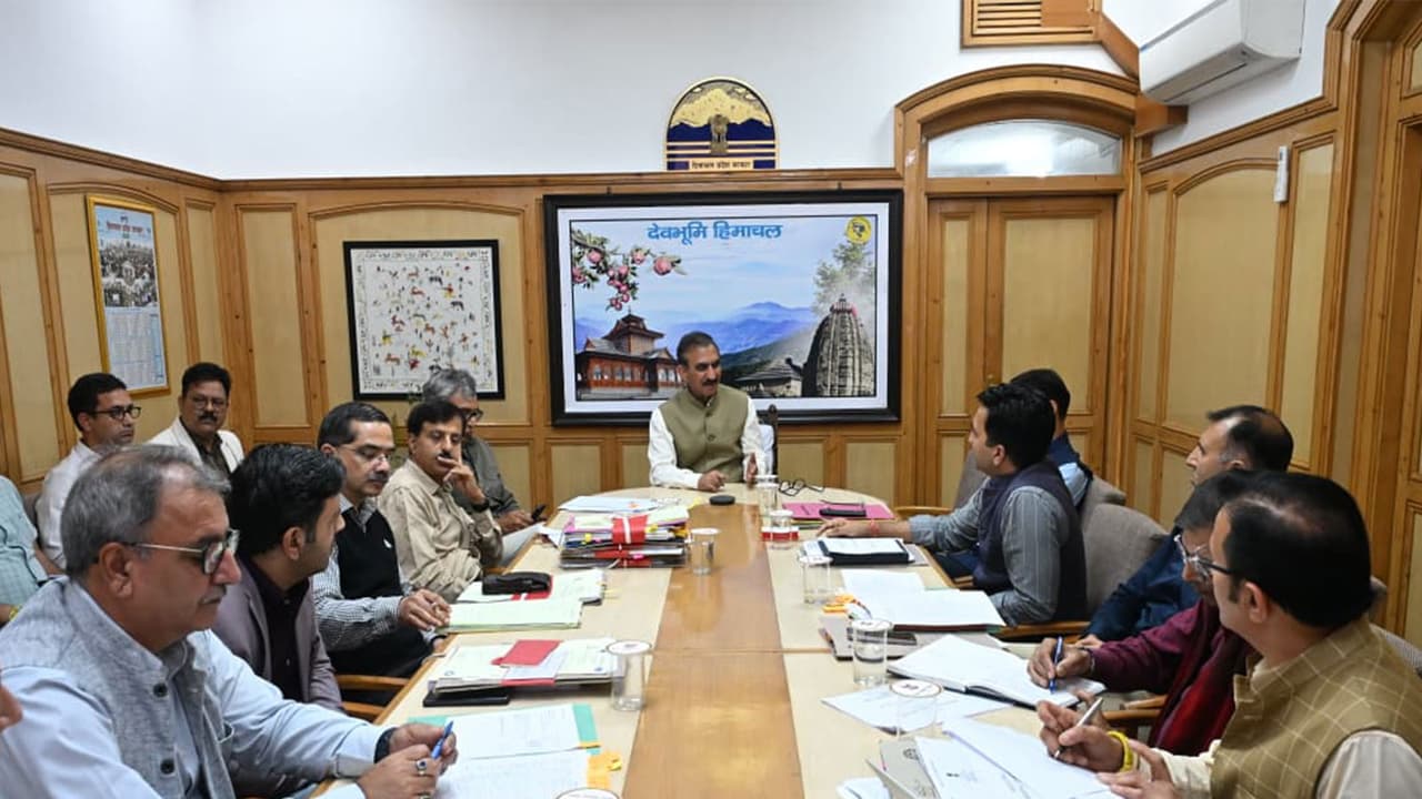 Himachal CM Sukhvinder Singh Sukhu chairing a meeting (Photo/ANI) Himachal CM Sukhvinder Singh Sukhu chairing a meeting (Photo/ANI)
