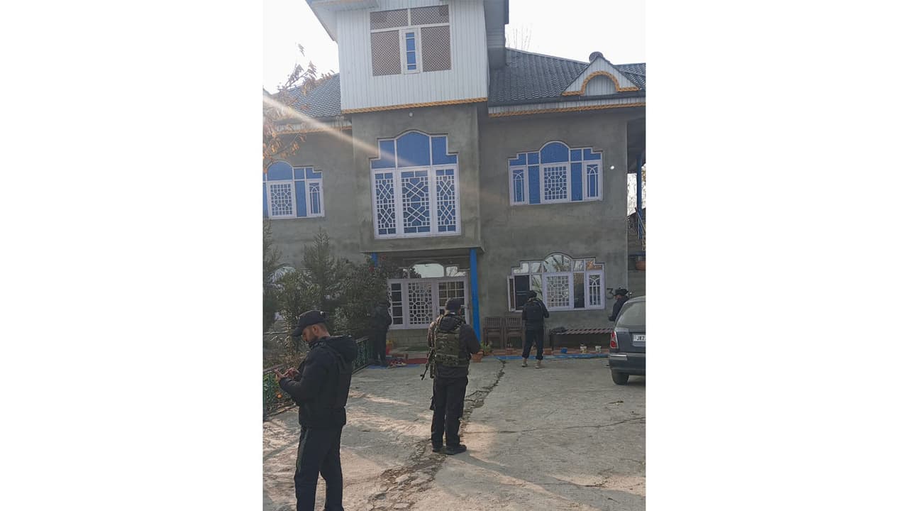 Raid in Shopian district, Jammu and Kashmir (Photo/ANI)