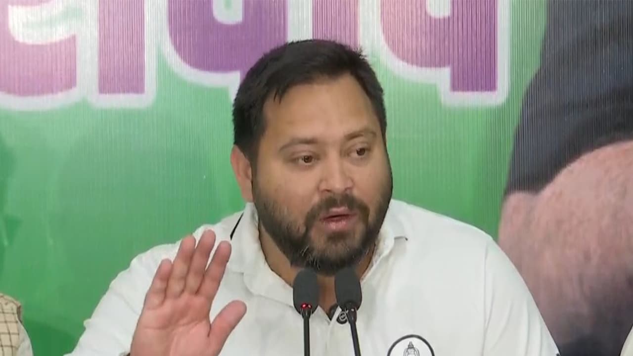 Rashtriya Janata Dal (RJD) leader and Mahagathbandhan's Chief Ministerial face Tejashwi Yadav (Photo/ANI)