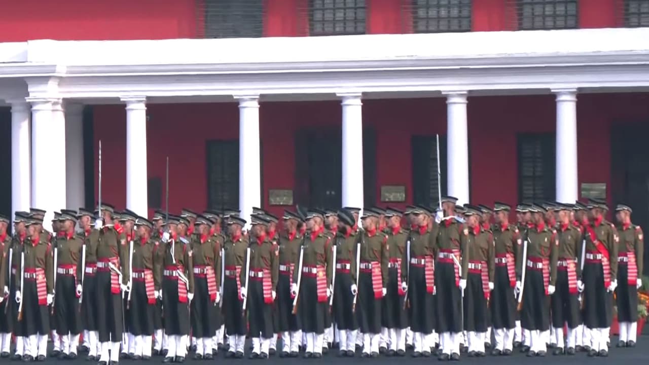 The Passing Out Parade underway ay IMA (Photo/ANI) The Passing Out Parade underway ay IMA (Photo/ANI)