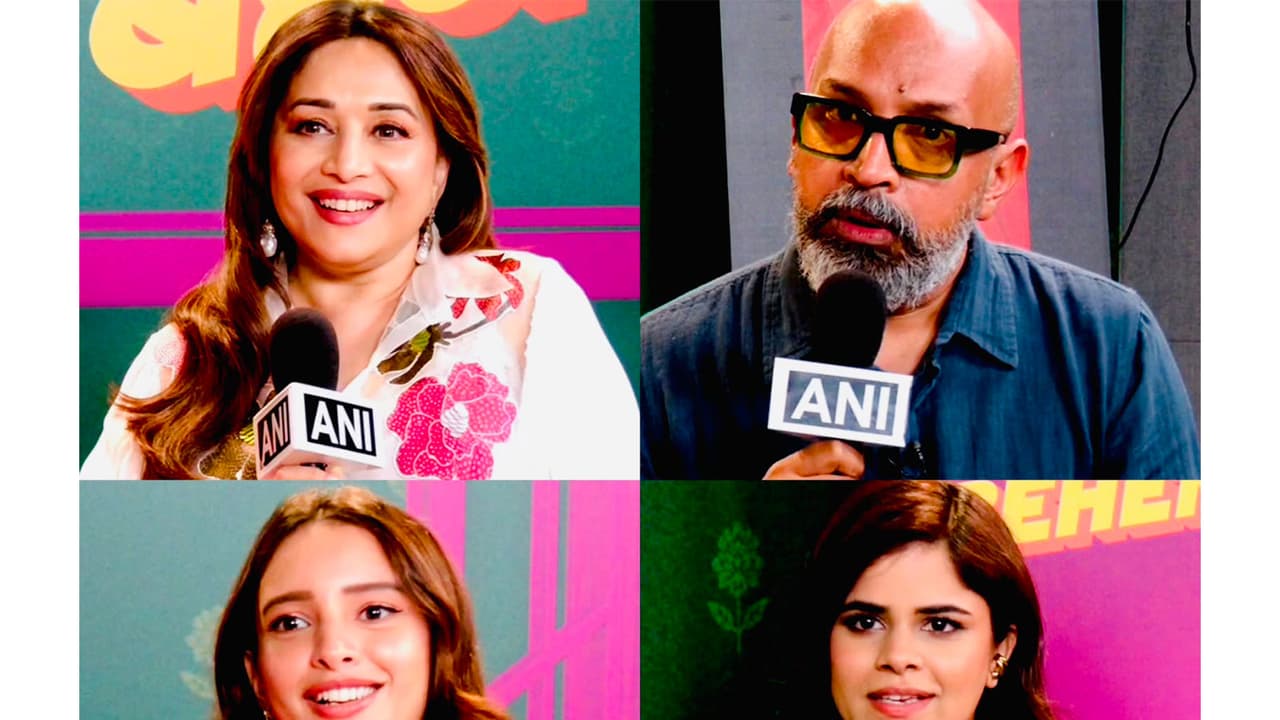 Madhuri Dixit, Suresh Triveni, Tripti Dimri, Dharna Durgaa (Photo/ANI) Madhuri Dixit, Suresh Triveni, Tripti Dimri, Dharna Durgaa (Photo/ANI)